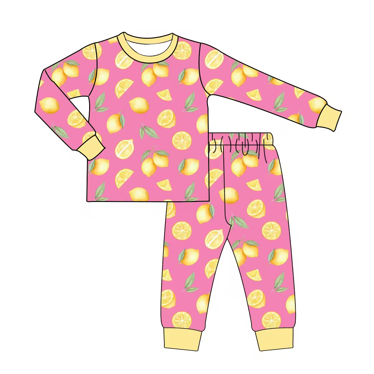 Custom moq 3 eta 6-8 weeks Lemon Pink Long Sleeve Suit