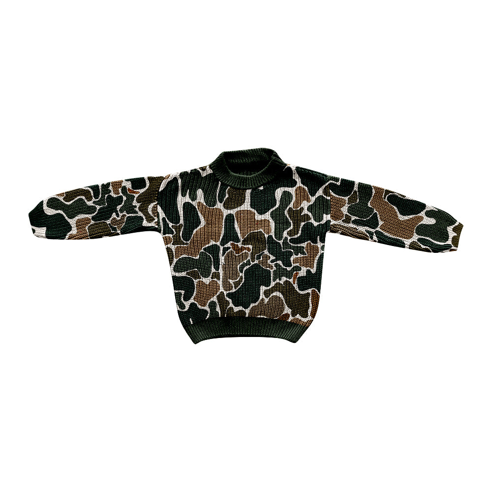 7.12 custom each style moq 5eta 4-6week baby boys clothes Camouflage Long Sleeve Sweater Cardigan