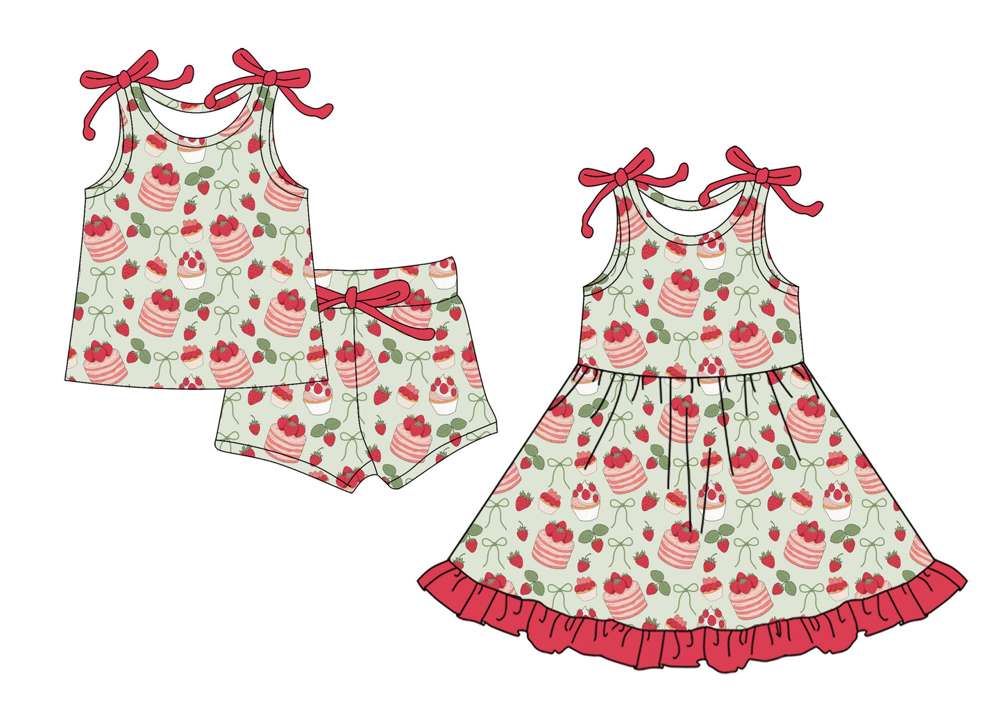 4.7 Custom moq 5 mix size Sibling Baby Girl's Bows Sleeveless Top Short Set Cute Sleeveless Dress for Summer