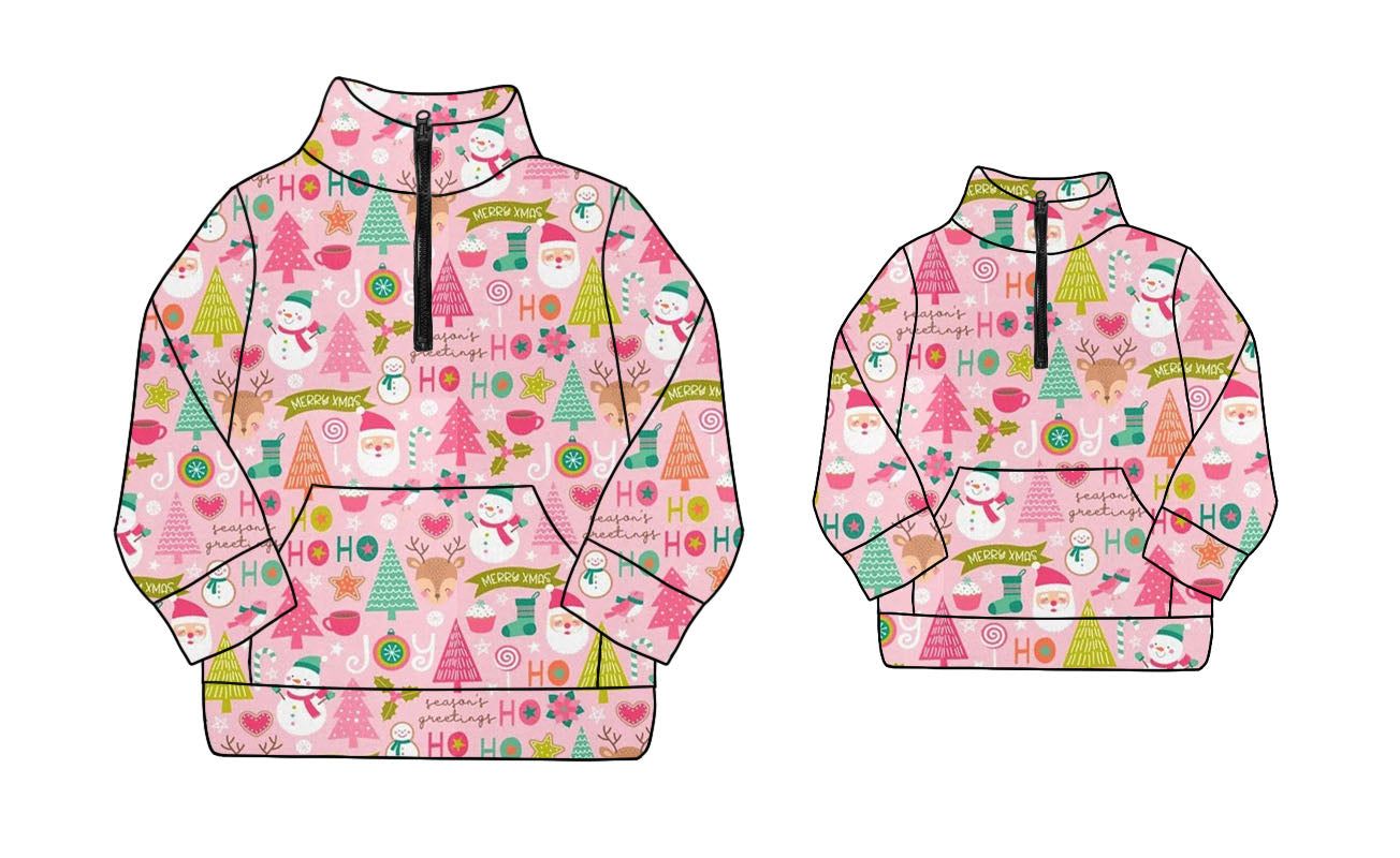 25.8.21 custom each style moq 5eta 4-6week Sibling Sister Christmas baby long sleeve top and adult top match design