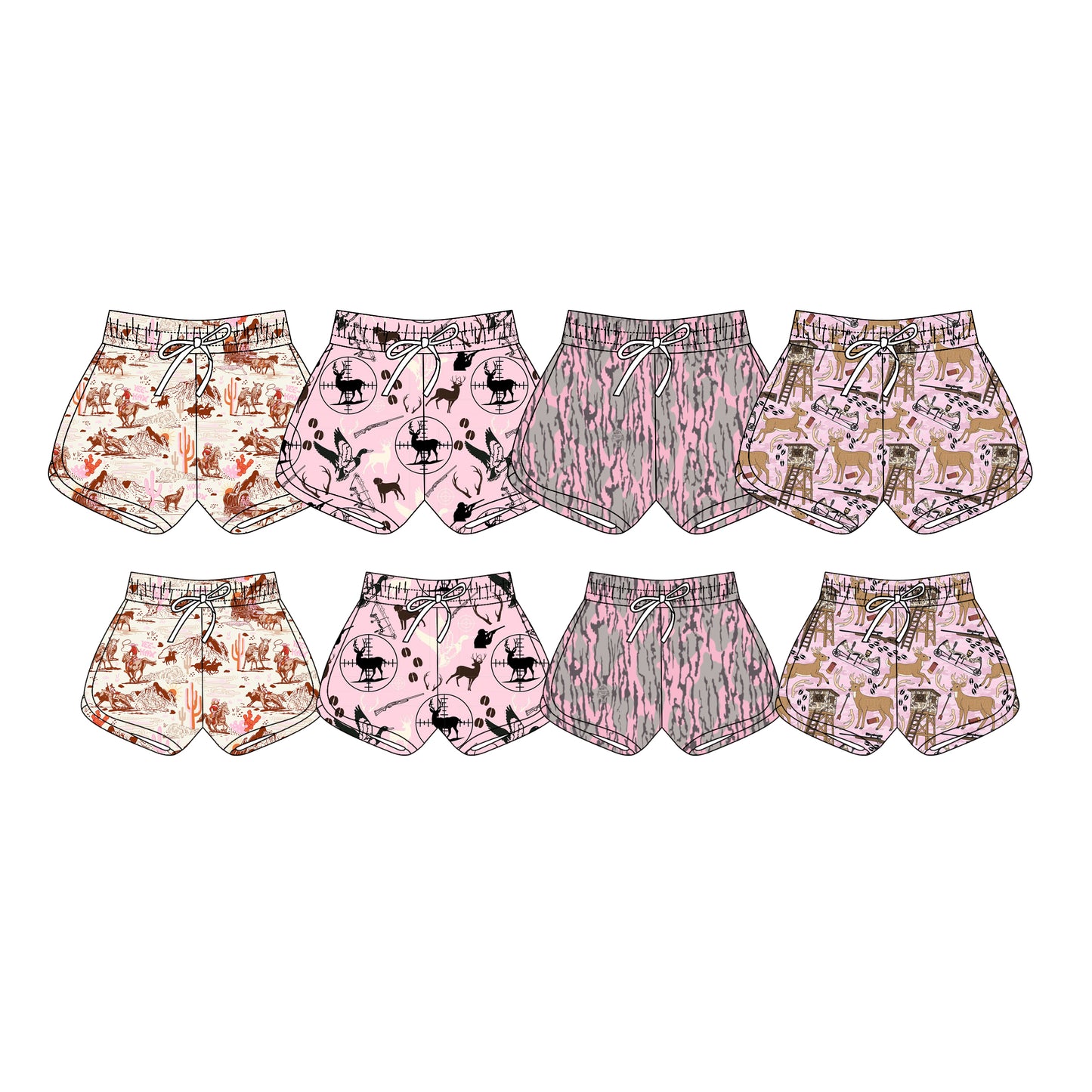 Custom moq 5 mix size Sibling Mom And Me Pink Drawstring Shorts Elastic Waist Casual Loose Fit Summer Comfortable Length Shorts