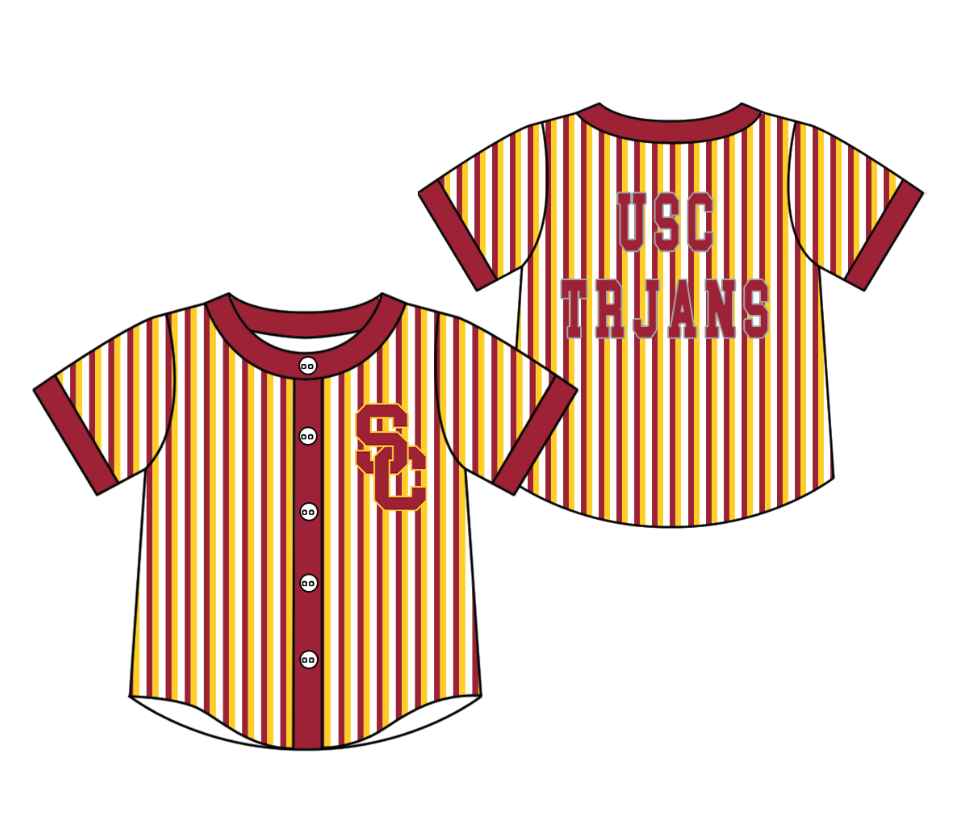 Custom moq 5 mix size milk silk summer teams Orange Red Striped Short-Sleeved Button-Down Shirt for Baby Boy Summer Outfit