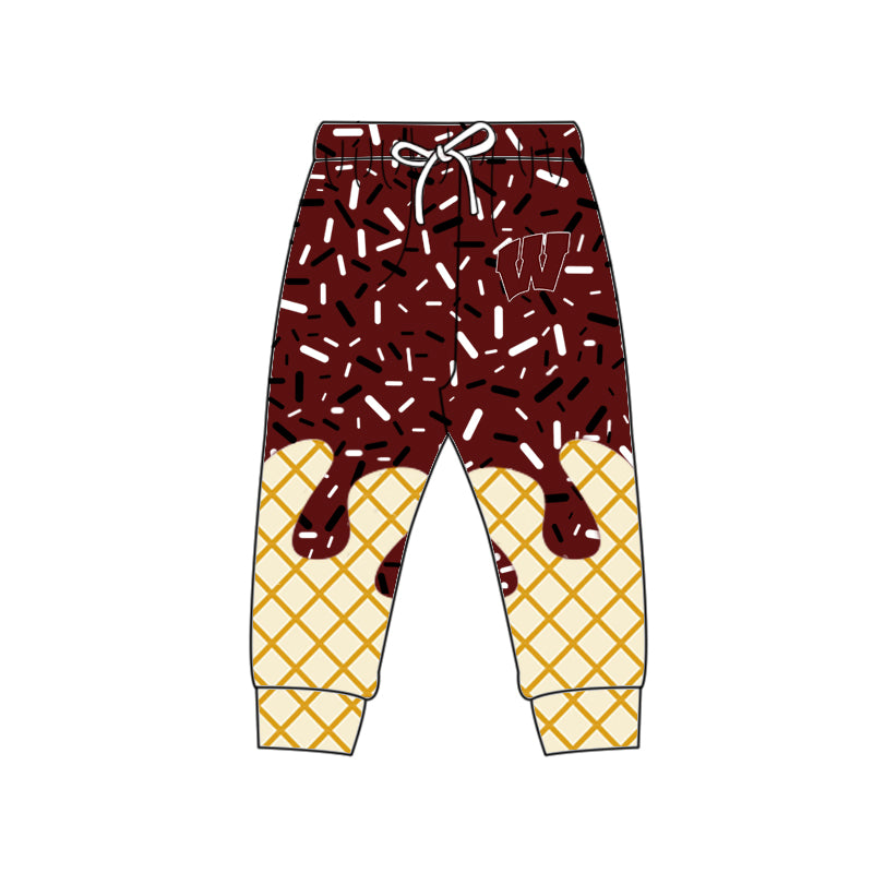 Custom moq 5 mix size milk silk summer teams baby girls clothes camouflage brick red hooded long sleeve pants sets 2 and boy pants sets and pant-25.8.7