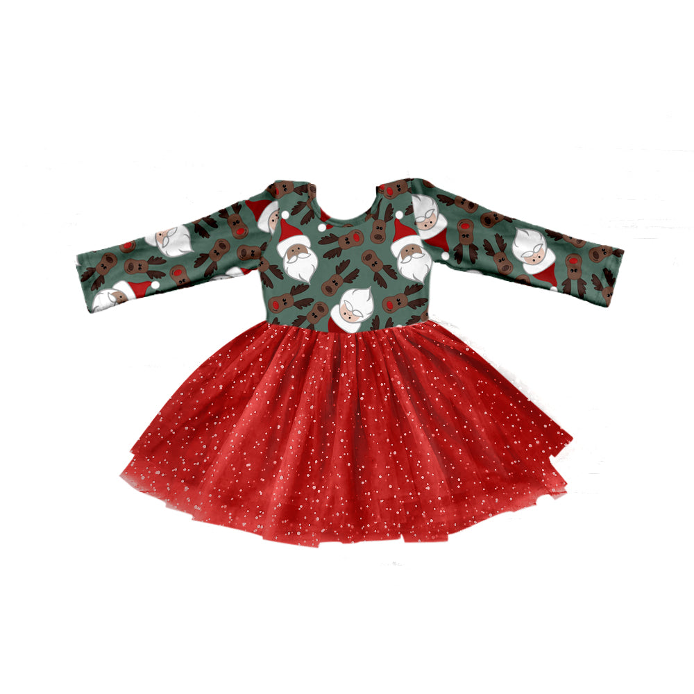 7.25 custom each style moq 5eta 4-6week Christmas baby girls clothes red long sleeve dress