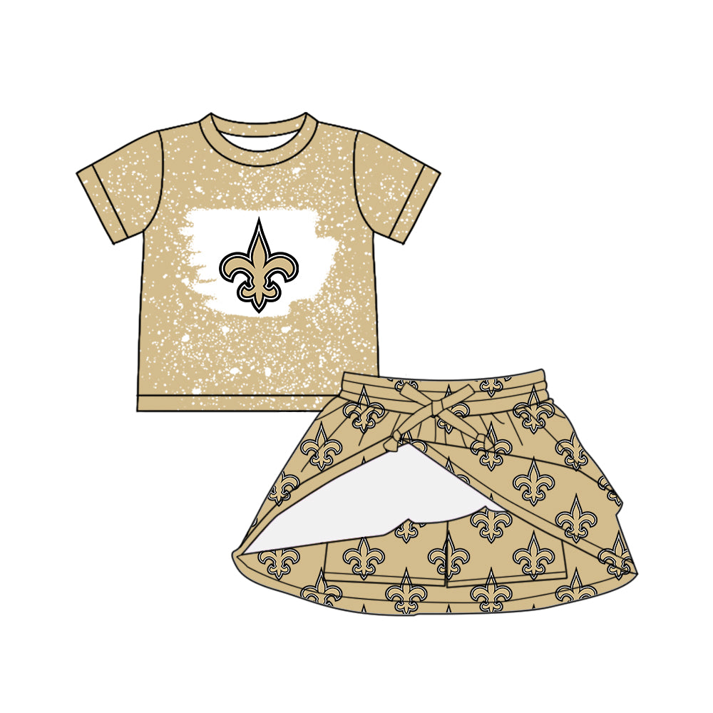 Custom moq 5 mix size milk silk summer teams baby girls clothes team khaki sleeveless shorts sets and skirts sets and dress and jumpsuit-25.7.15