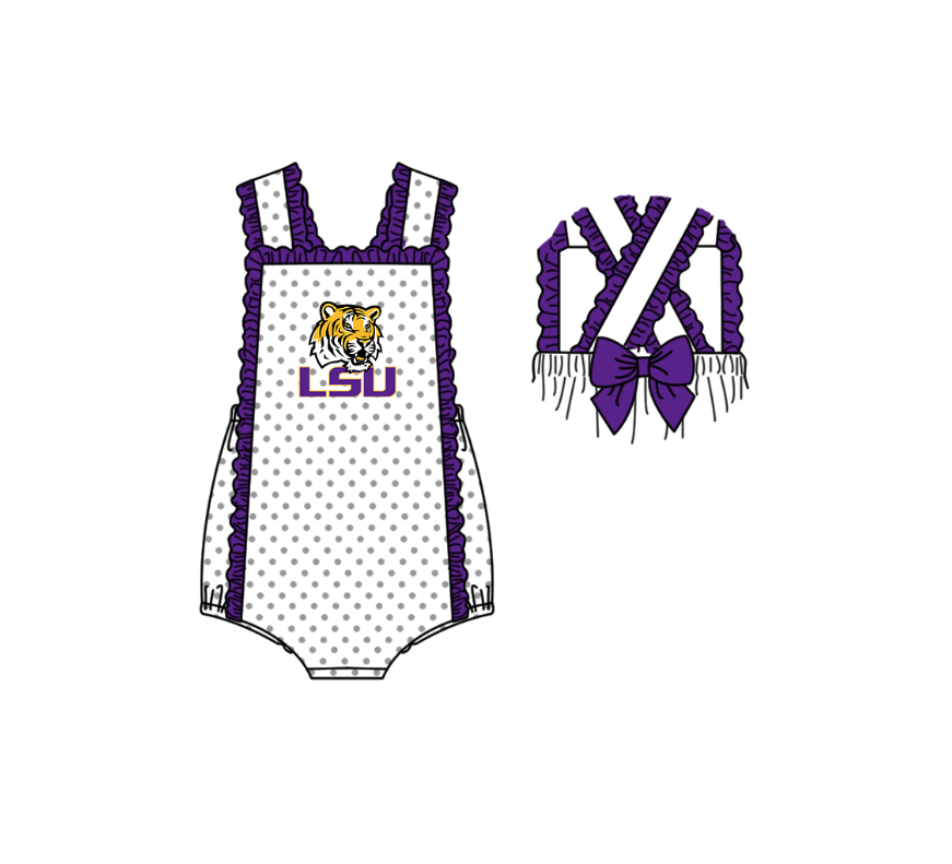 Custom moq 5 mix size milk silk summer teams Purple Polka Dot Baby Romper Set Short-Sleeved Thong Dress for Girls And Short-Sleeved Shorts for Boys Cute Baby Outfit Combination