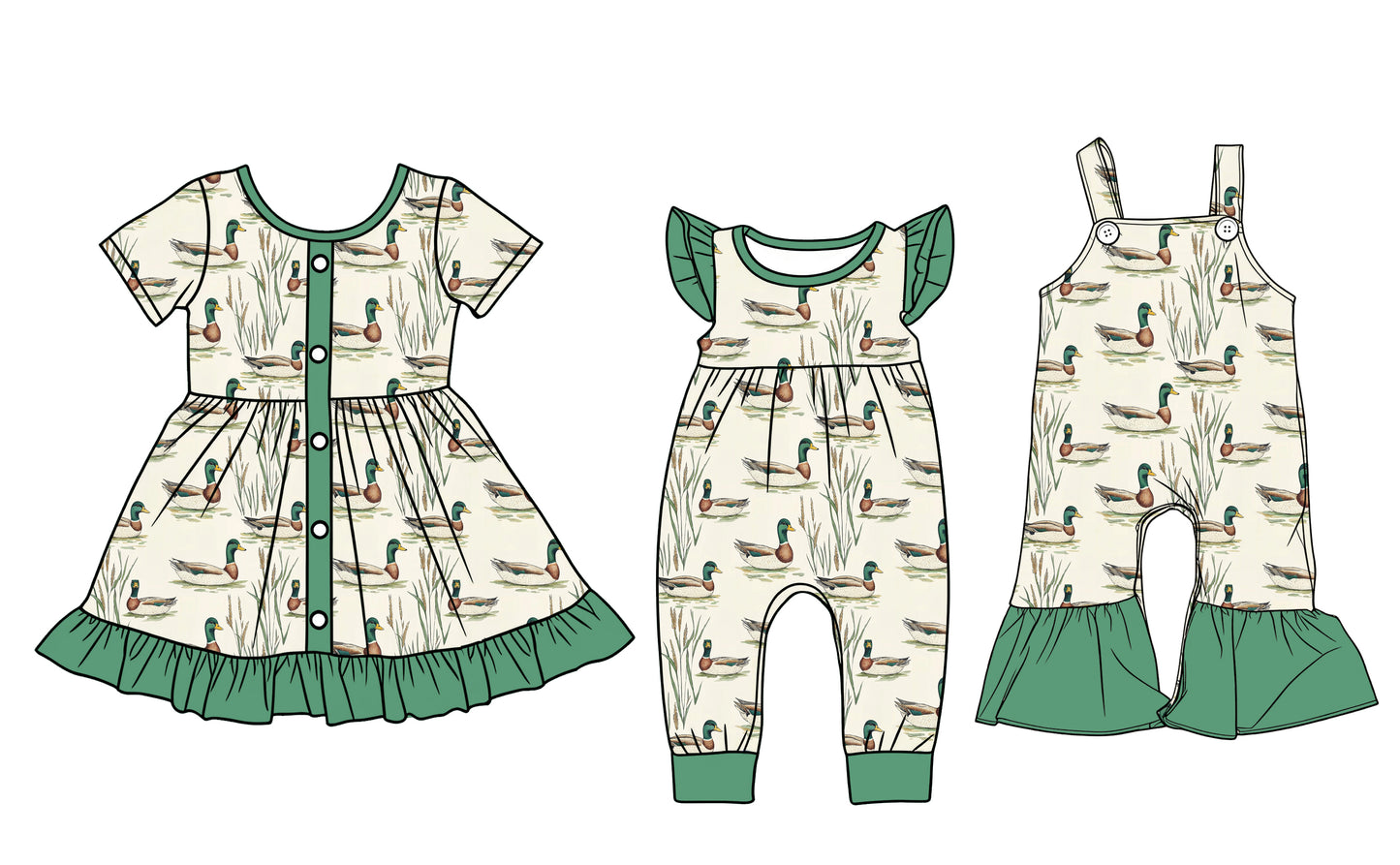 25.12.13 custom each style moq 5 eta 6-8week Sibling Sister duck baby short sleeve romper and dress and jumpsuit match design