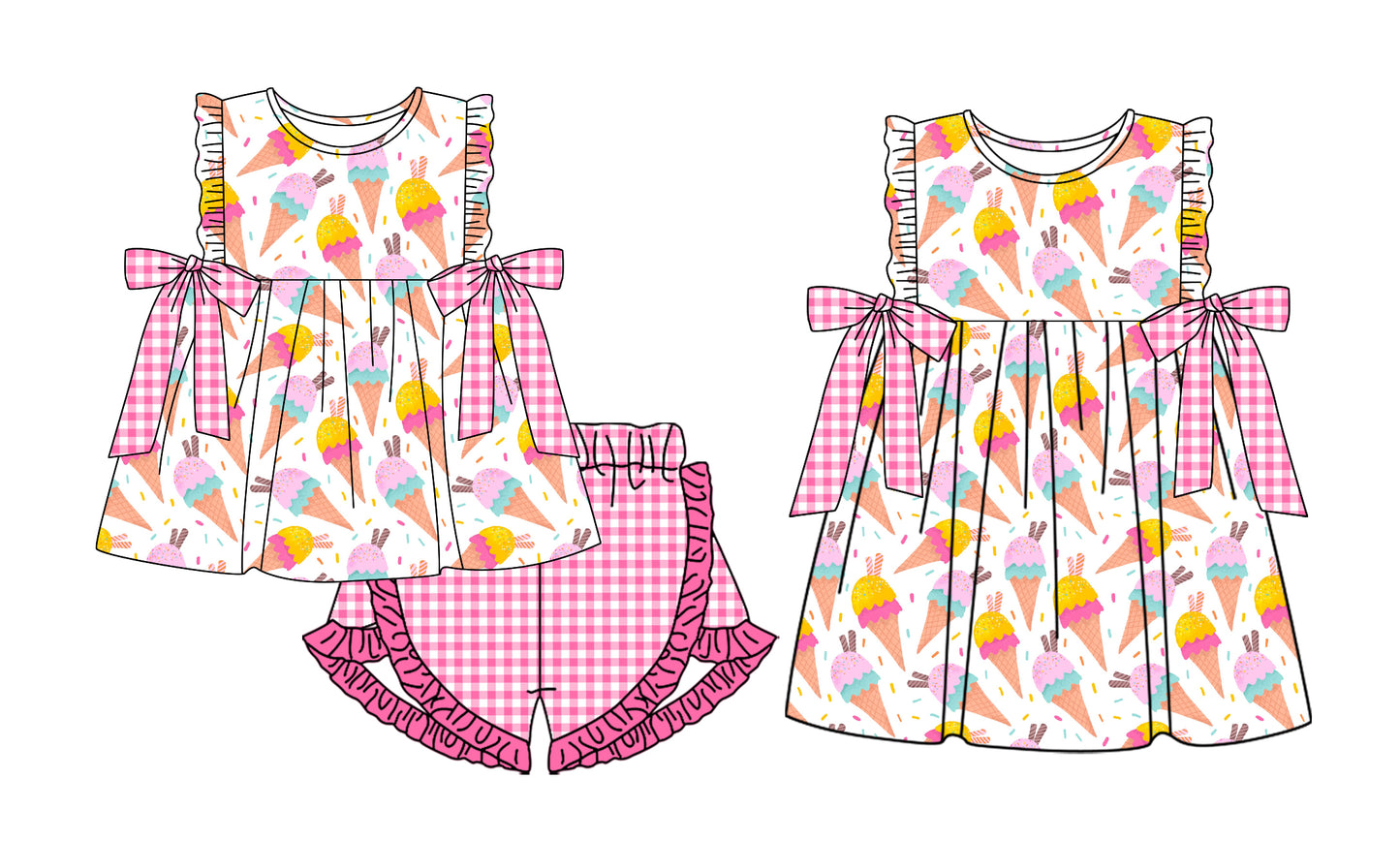 26.1.24 custom each style moq 5 eta 6-8week Sibling Sister baby short sleeve shorts sets and dress match design
