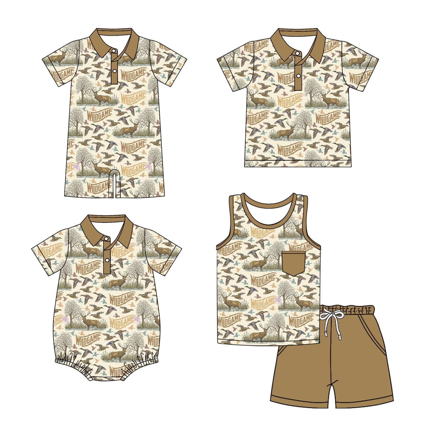 25.12.19 custom each style moq 5 eta 6-8 week Sibling Sister deer duck baby boy short sleeve shorts sets and boy rompers 2 and top match family design