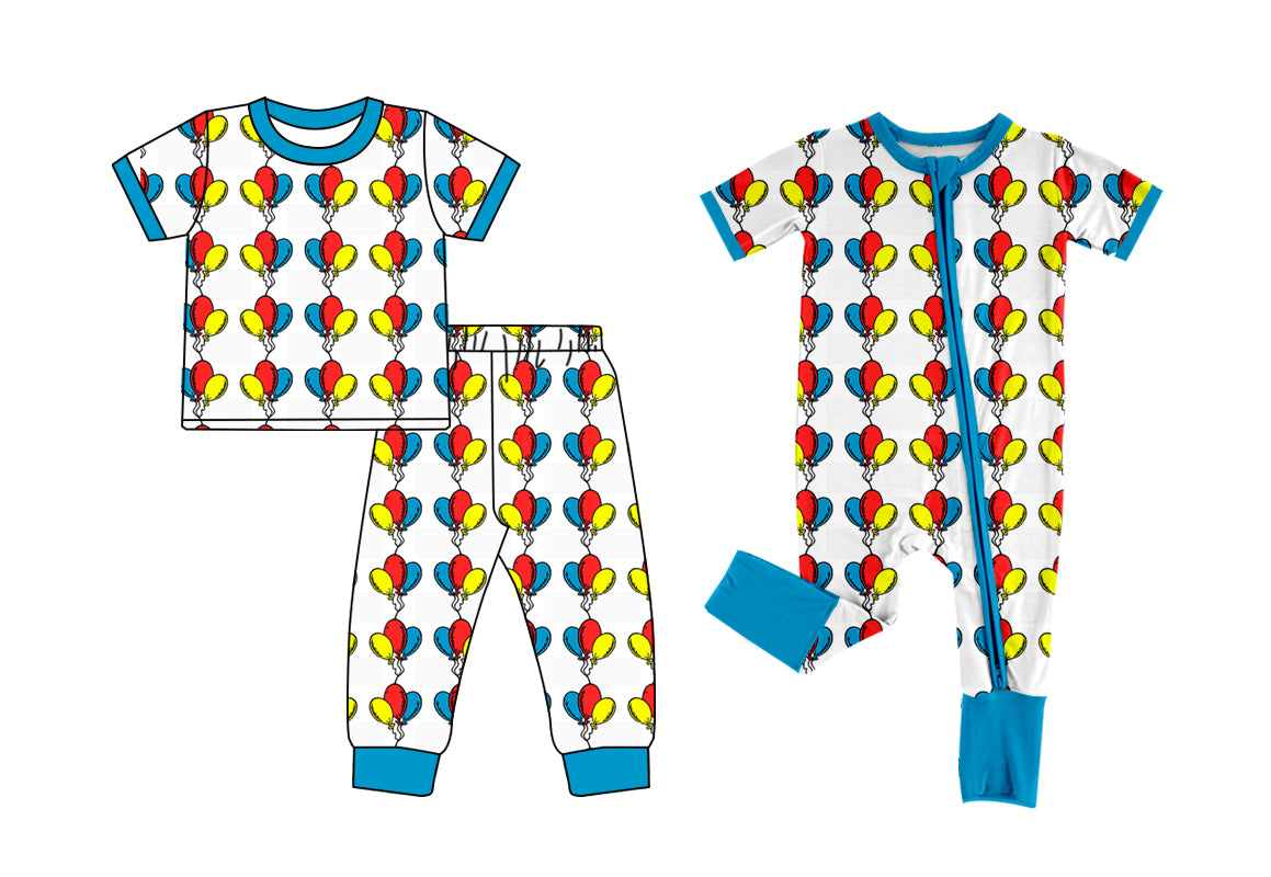 12.2 custom each style moq 5eta 4-6week Sibling Sister balloon baby girls short sleeve sets and rompers match design
