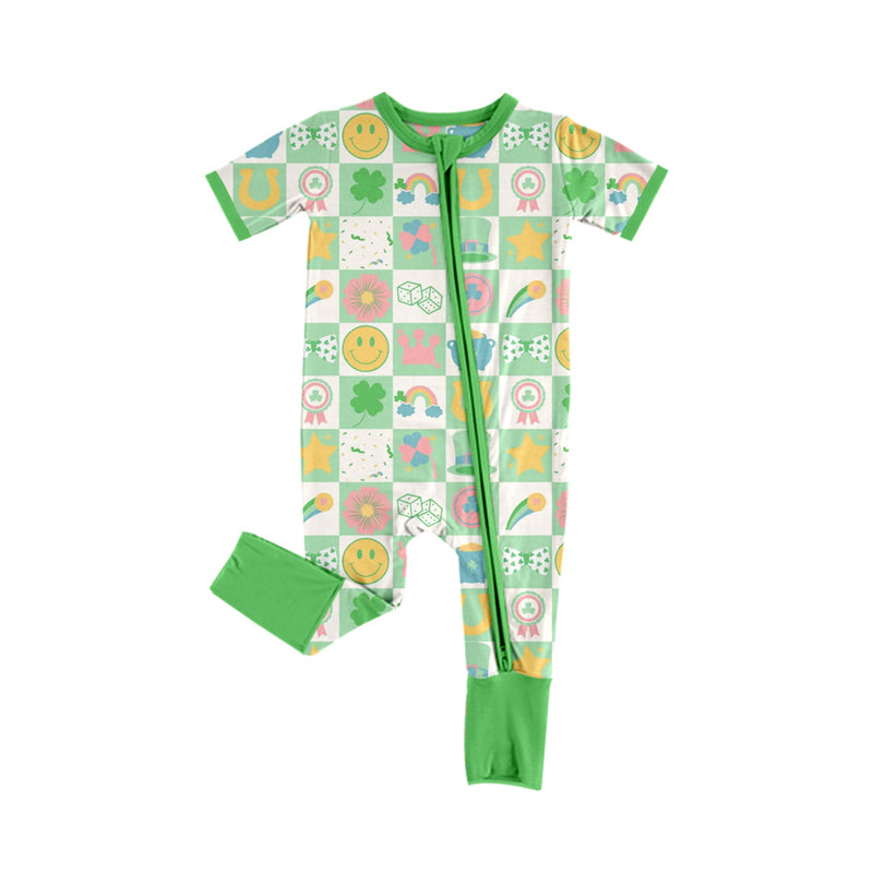 10.23 custom each style moq 5eta 4-6week Sibling Sister rainbow green baby boys short sleeve sets and rompers match design