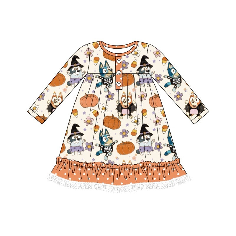 Deadline August 22 custom no moq eta 6-8weeks Long Sleeve Pumpkin Button Skirt Long Sleeve Skirt
