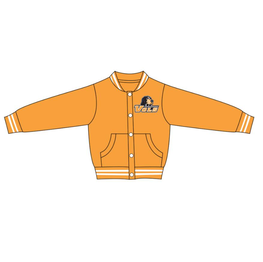 Custom moq 5 mix size milk silk summer teams baby boy clothes orange long sleeve jacket-25.9.4