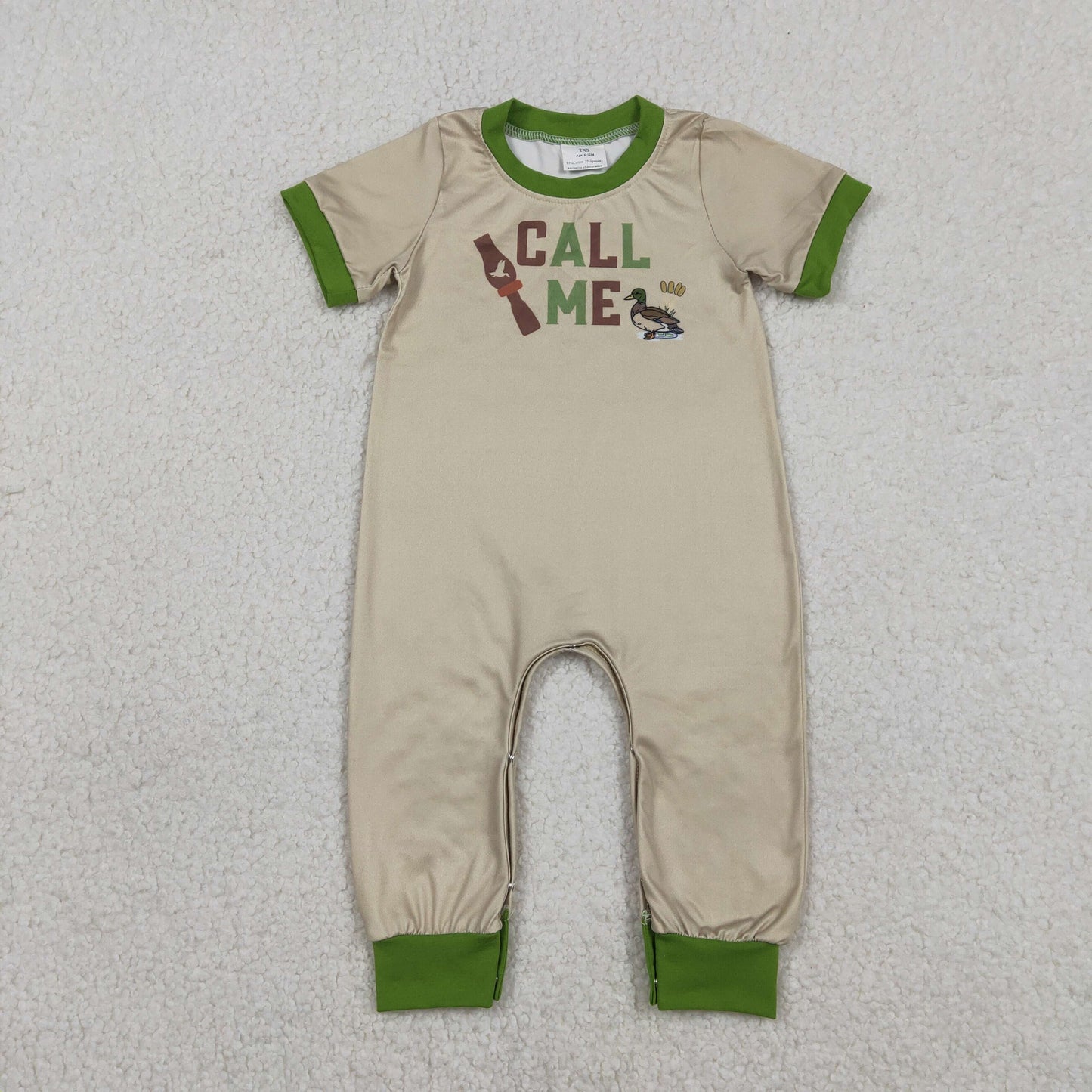 RTS NO MOQ(In Stock ) SR3684 Call me duck green short-sleeved bodysuit