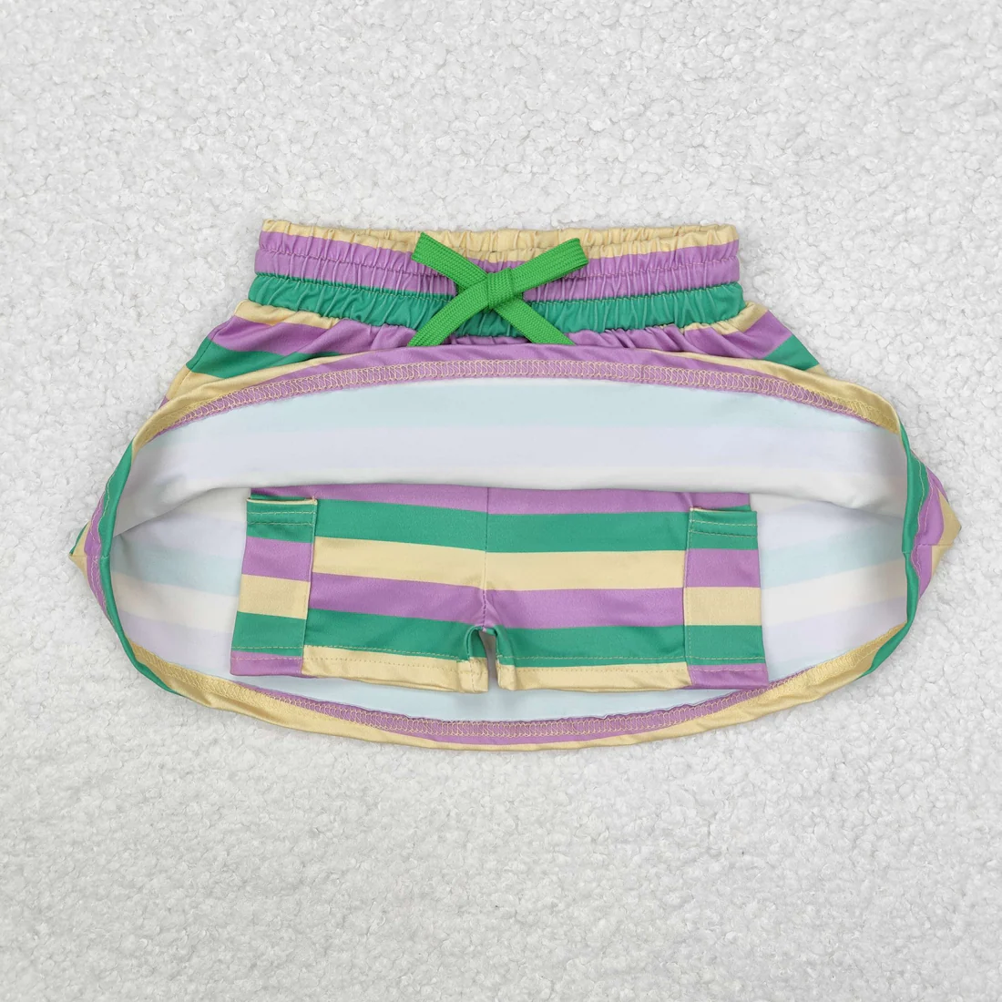 RTS NO MOQ Sibling baby girl clothes mardi gras yoga bow kids shorts and skirts