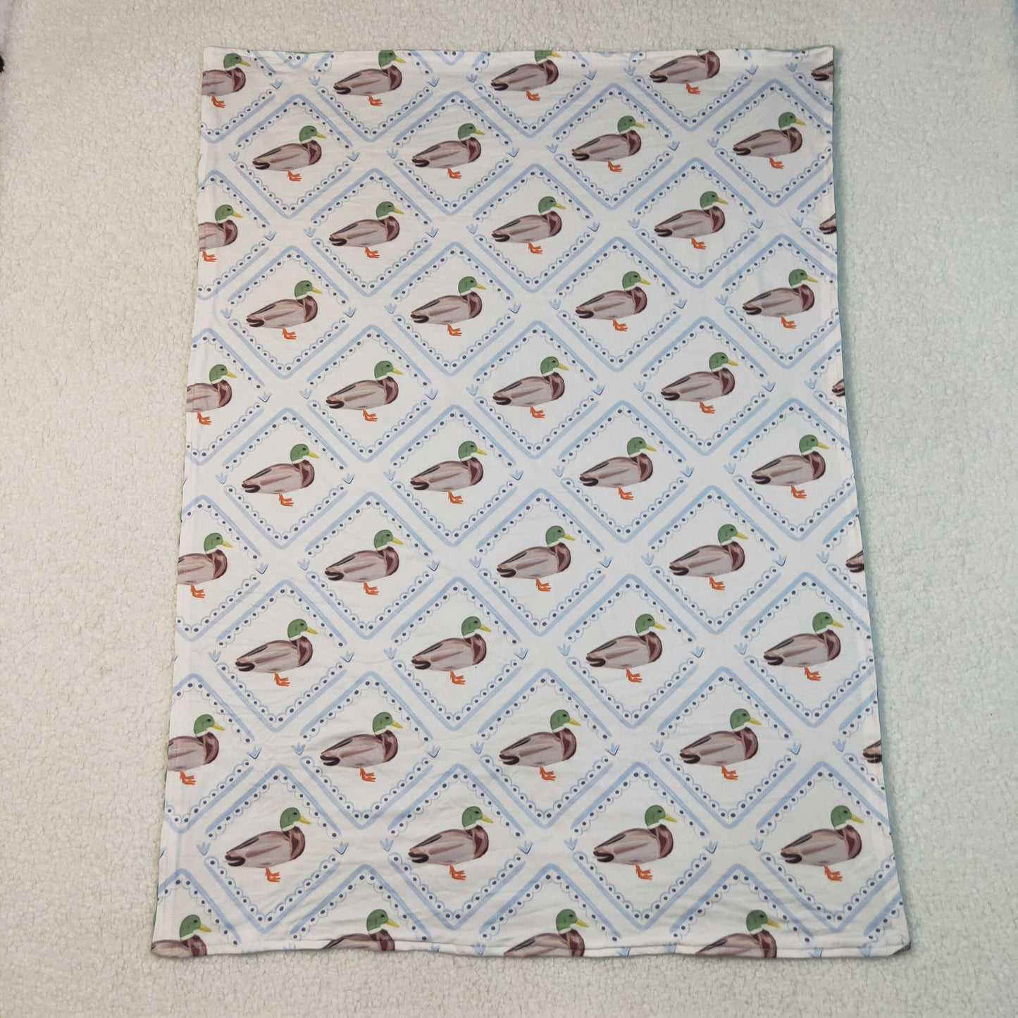 RTS NO MOQ(In Stock) BL0213 Duck Plaid Beige Baby Blanket