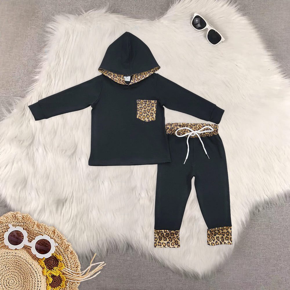 RTS NO MOQ baby boy clothes hooded long sleeve Clothes Sets