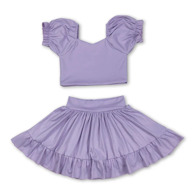 RTS NO MOQ Sibling Baby Girls Shirts Skirt Shorts Bottom Yoga Active Clothes Sets