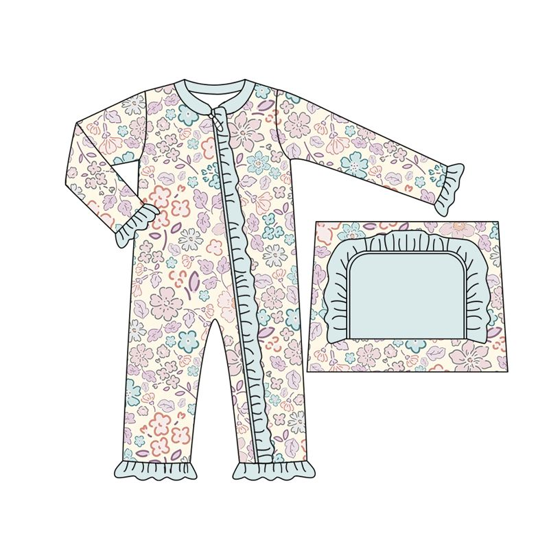 Deadline November 5 custom no moq eta 6-8weeks Light Purple-Skin Colored Flower Beige Pleated Zipper Long Climbing Suit
