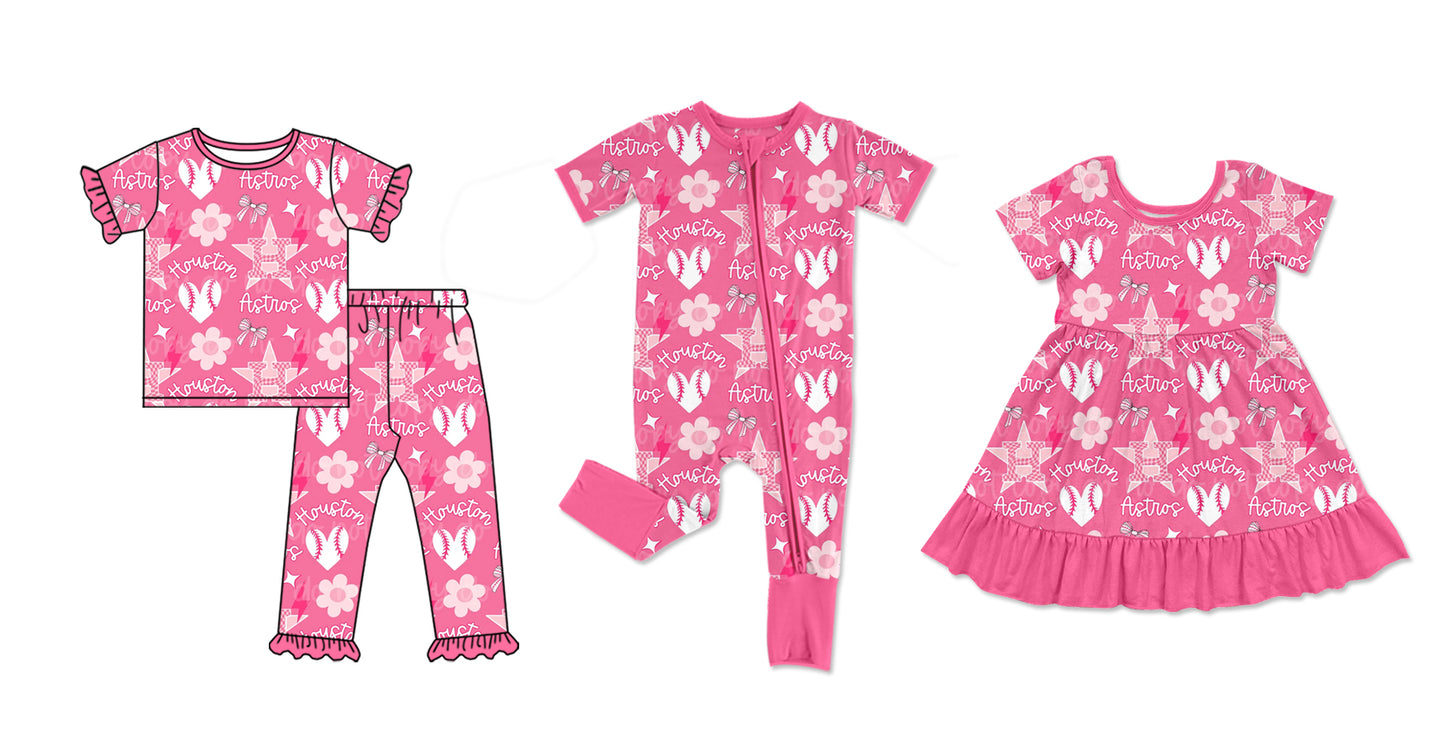 11.30 custom each style moq 5eta 4-6week Sibling Sister baseball love baby girl sets and dress and rompers match family design
