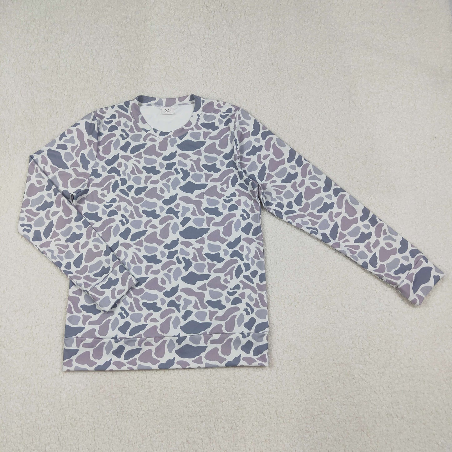 RTS NO MOQ(In Stock) GT1127 Adult Women's Gray-Blue Camouflage Yoga Long-Sleeved Top