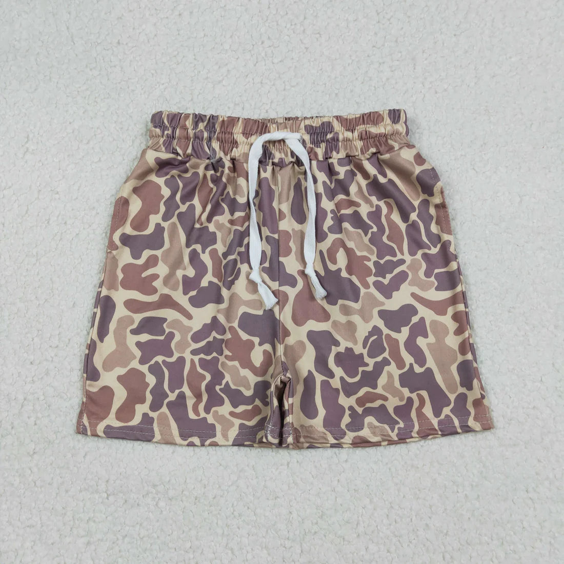 Best Sell RTS Baby Boys Southern Light Brown Camouflage Shorts with Pockets Bottom