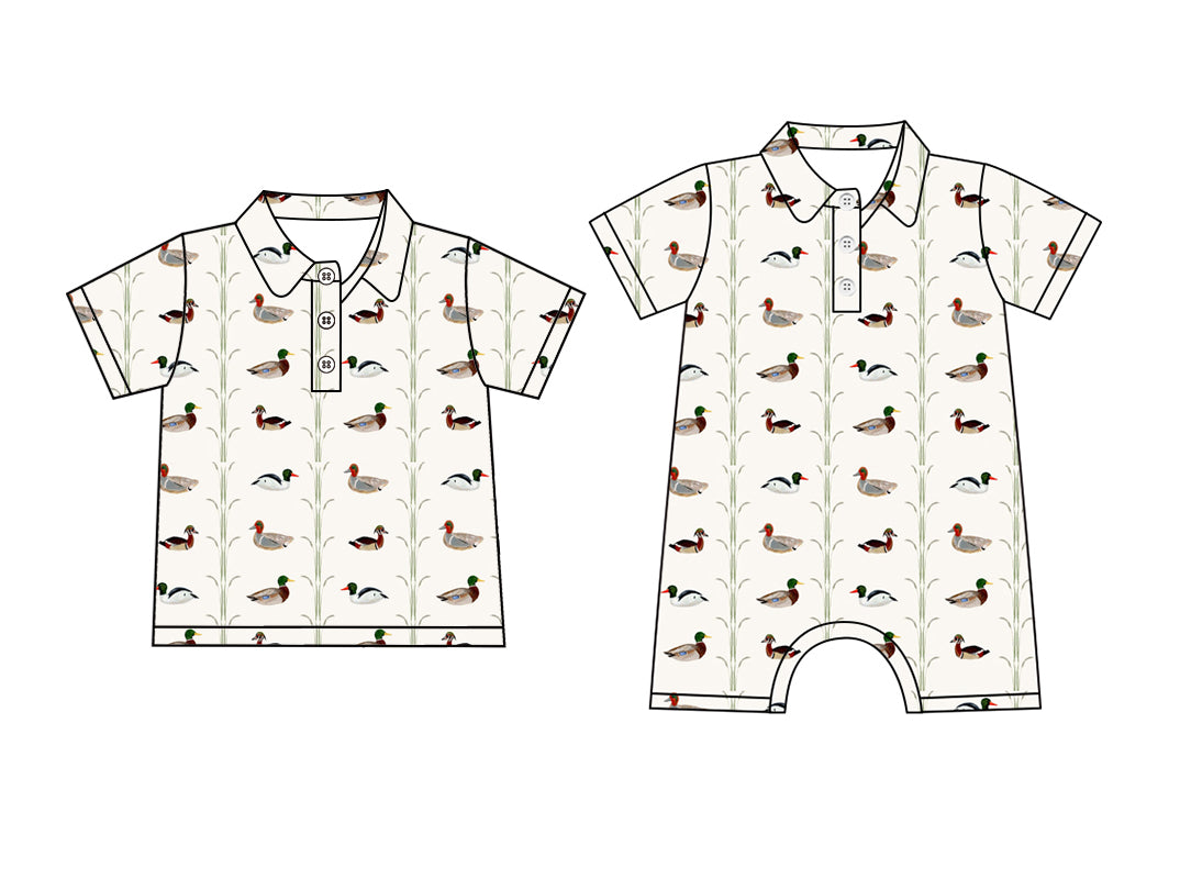 3.17 custom each style moq 5eta 4-6week Sibling Sister duck baby boy rompers and top match family design