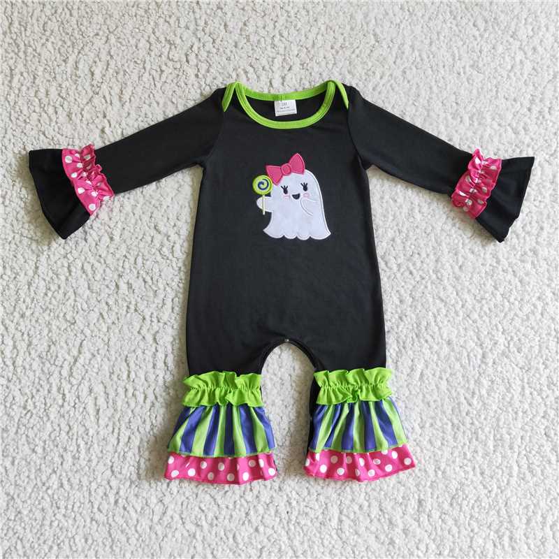 RTS NO MOQ(In Stock) LR0133 Embroidered embroidery long-sleeved jumpsuit