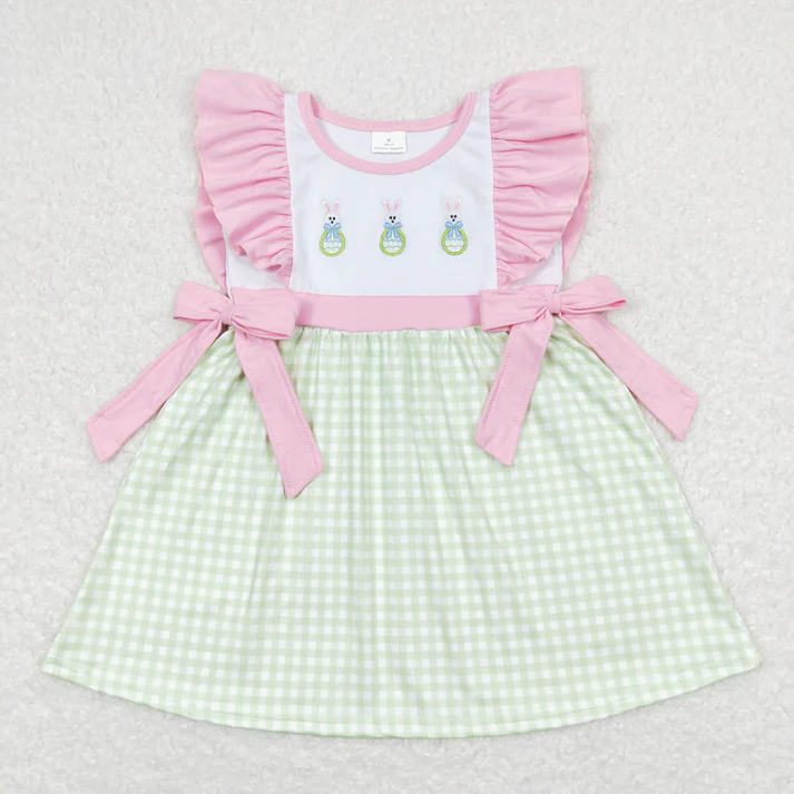 RTS Boys and girls easter embroidery Short Sleeve Shorts sets dress rompers