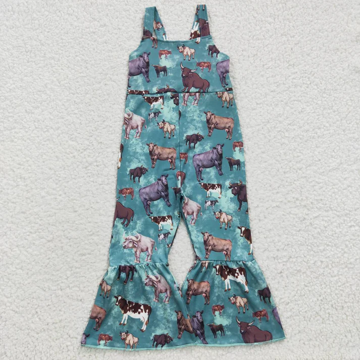 RTS NO MOQ Sibling baby girl clothes matching western suspender jumpsuit 7