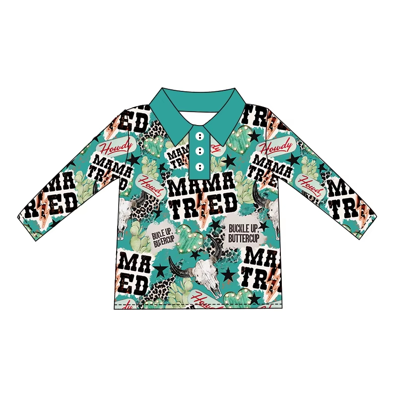 Custom moq 5 each style eta 6-7weeks baby boy clothes MAMA long sleeve top-25.8.15