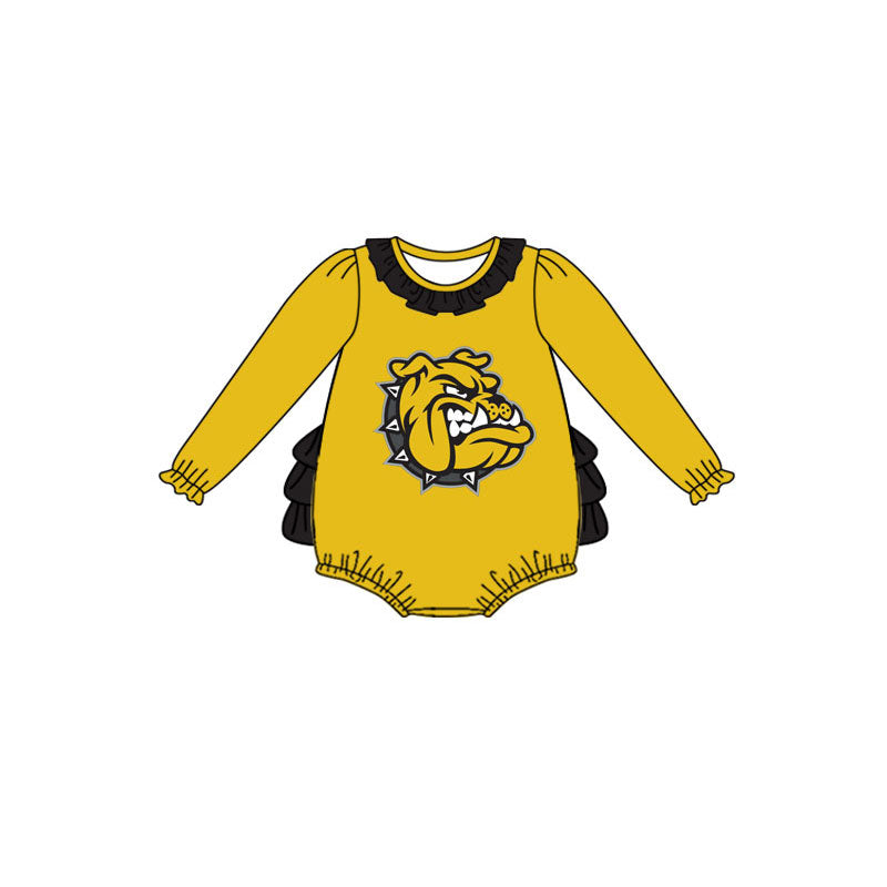 Custom moq 5 mix size milk silk baby girl clothes cute yellow long seeve romper-25.10.20