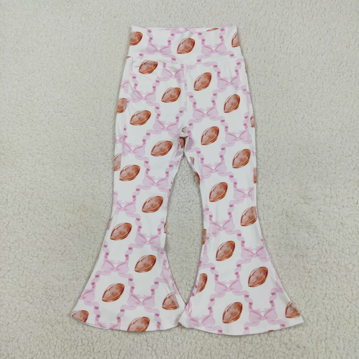 RTS NO MOQ(In Stock) P0780 Football Pink Bow Pattern Yoga Pants