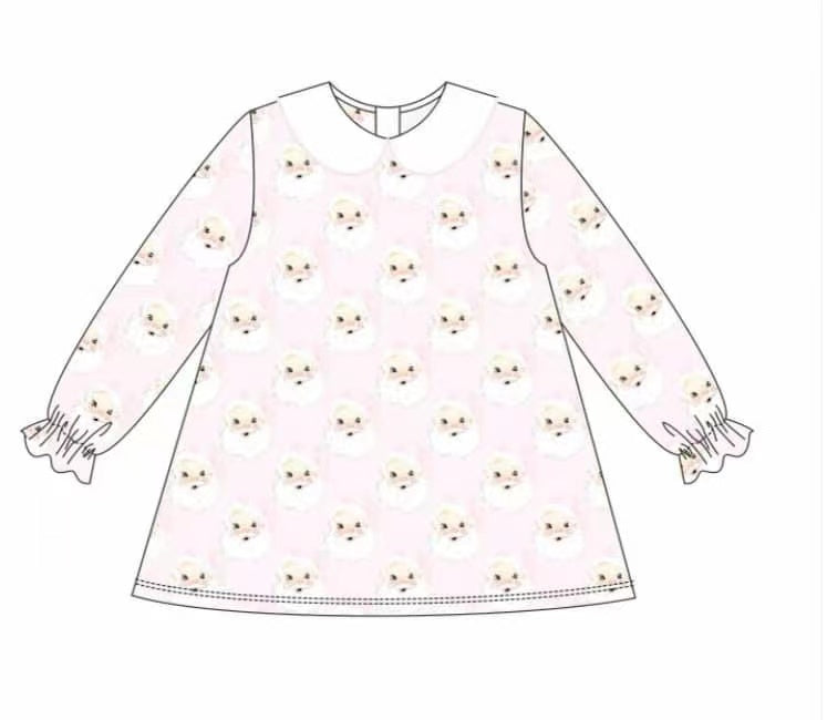 5.11custom each style moq 5eta 4-5week Sibling Sister cute grandpa prints pink girls set and baby romper and dress match family design