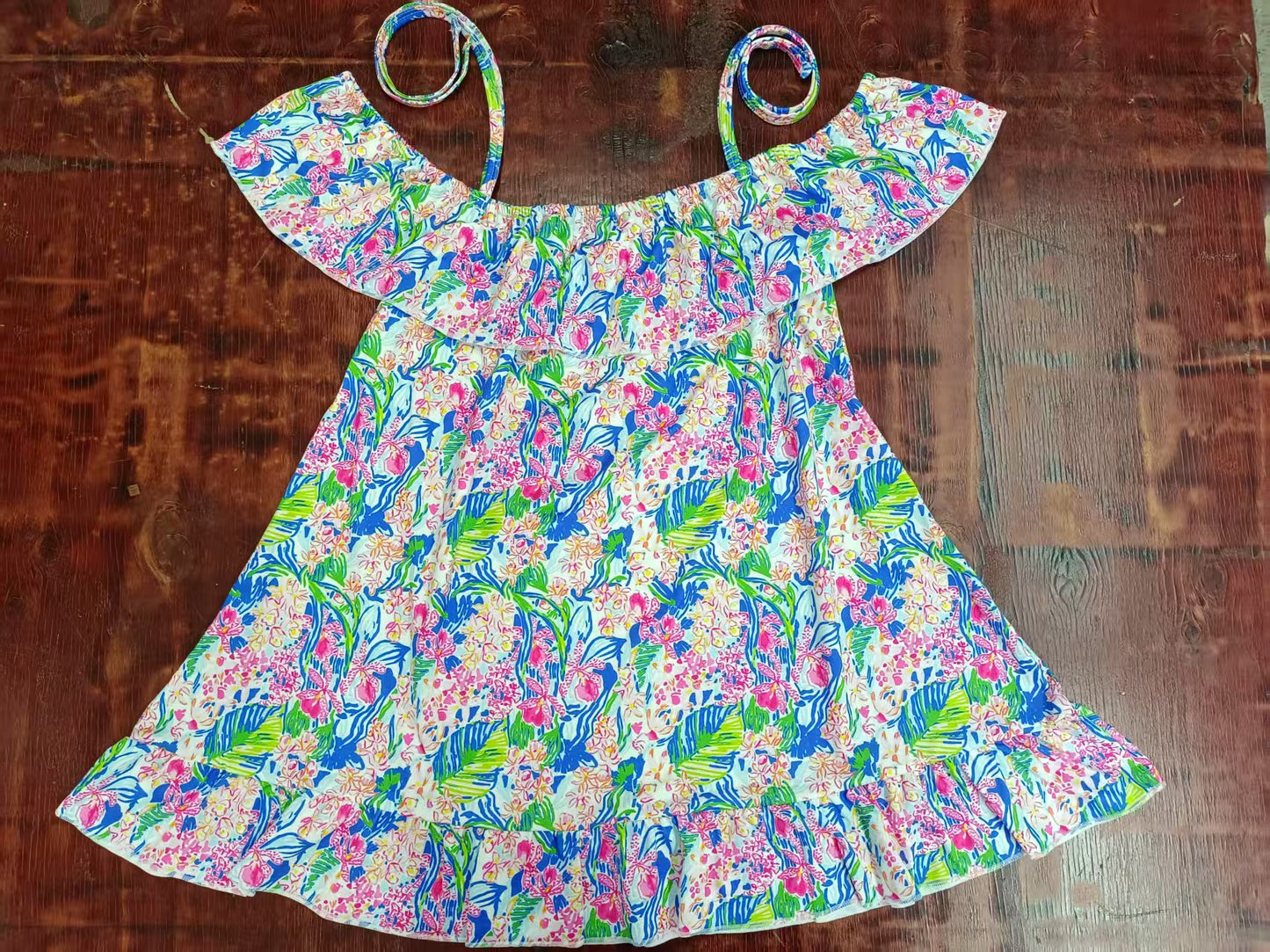 Custom moq 3 eta 6-7weeks baby girl clothes floral pattern suspender shirt