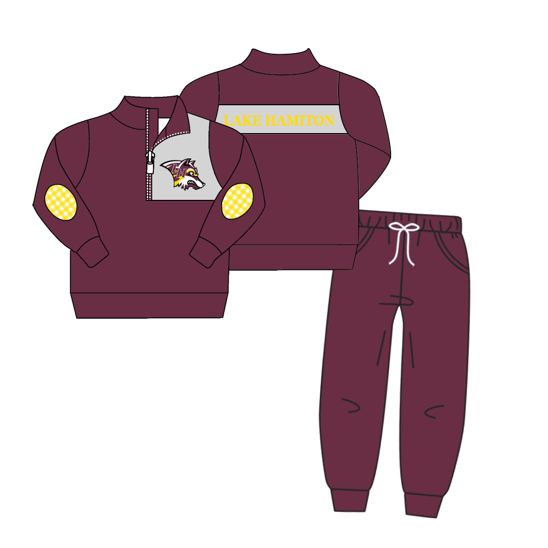 Deadline August 29custom no moq eta 6-7weeks Maroon Long Sleeve Trousers Suit