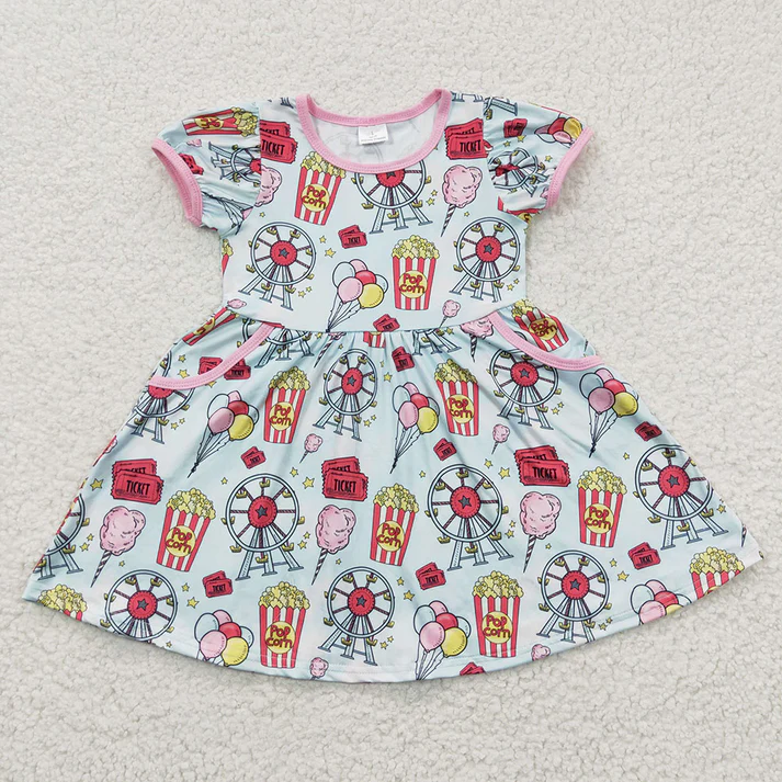 RTS NO MOQ baby girls clothes short sleeve Clothes Sets dress