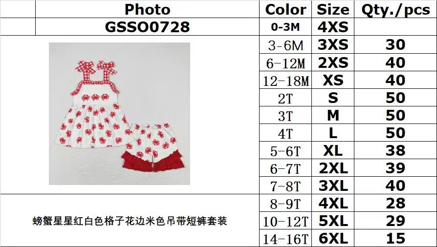 RTS GSSO0728Crab star red and white plaid lace beige sling