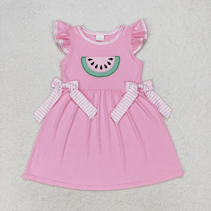 RTS Baby Girls Watermelon Pink Sibling Dress Clothes Sets
