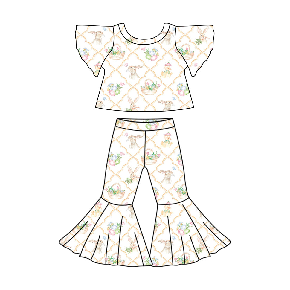 10.28 custom each style moq 5eta 4-6week baby girls clothes easter short sleeve pants sets