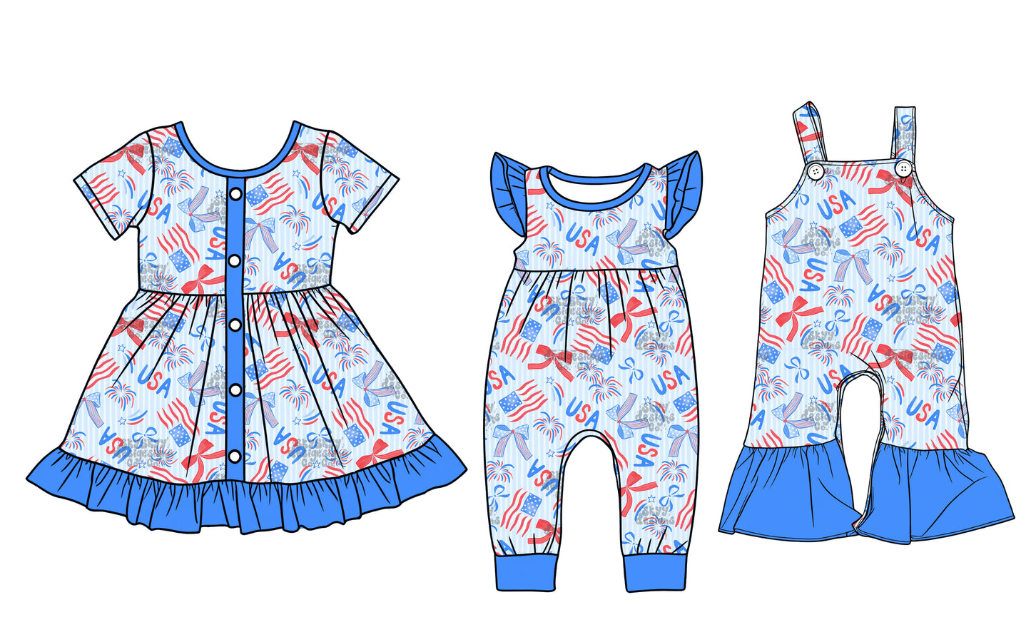 25.12.22 custom each style moq 5 eta 6-8week Sibling Sister bow USA baby short sleeve romper and dress and jumpsuit match design