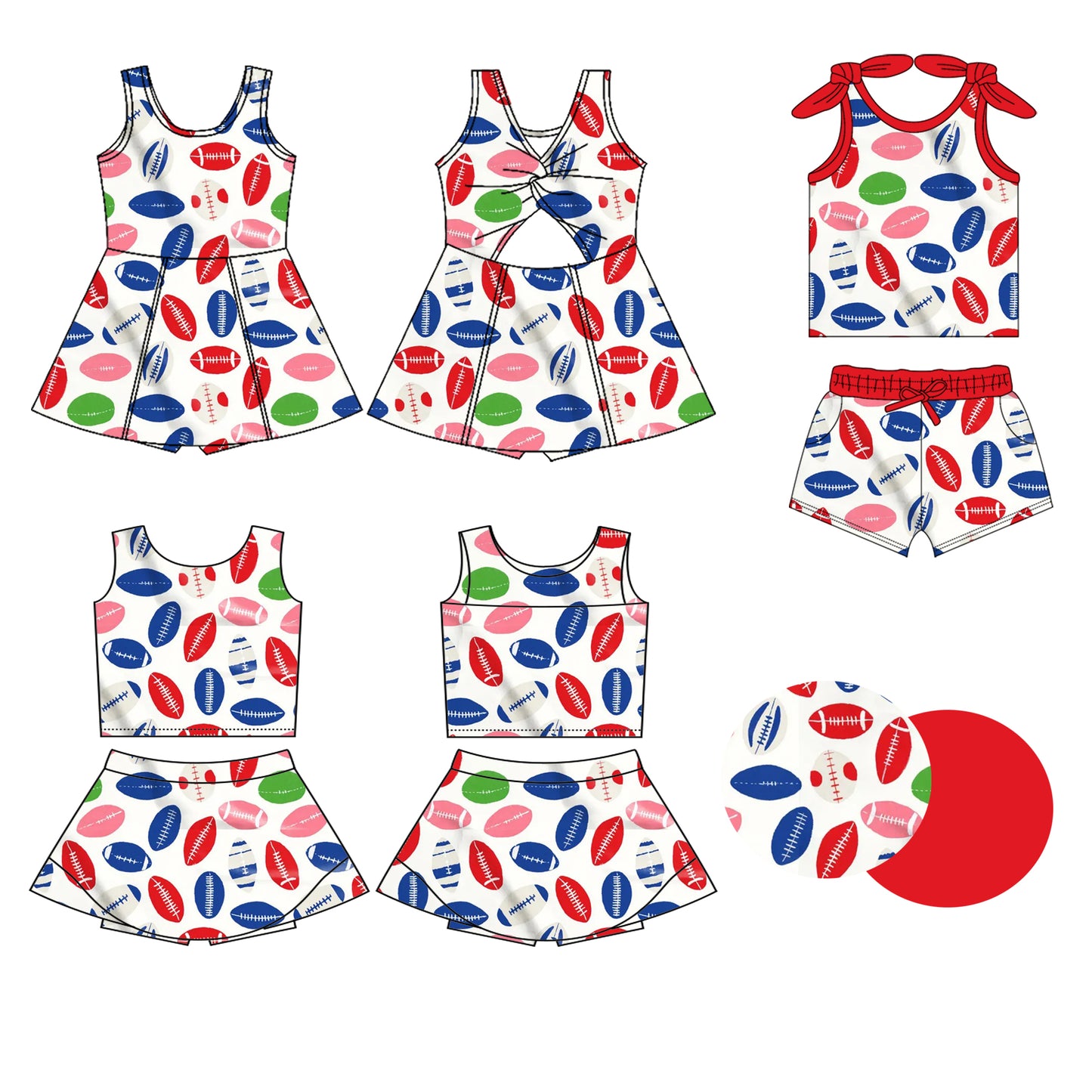 4.2 Custom moq 5 mix size Sibling Baby Girls Ball Sleeveless Top And Shorts Set Sleeveless Top And Skirt Sets Dress Yoga Outfit