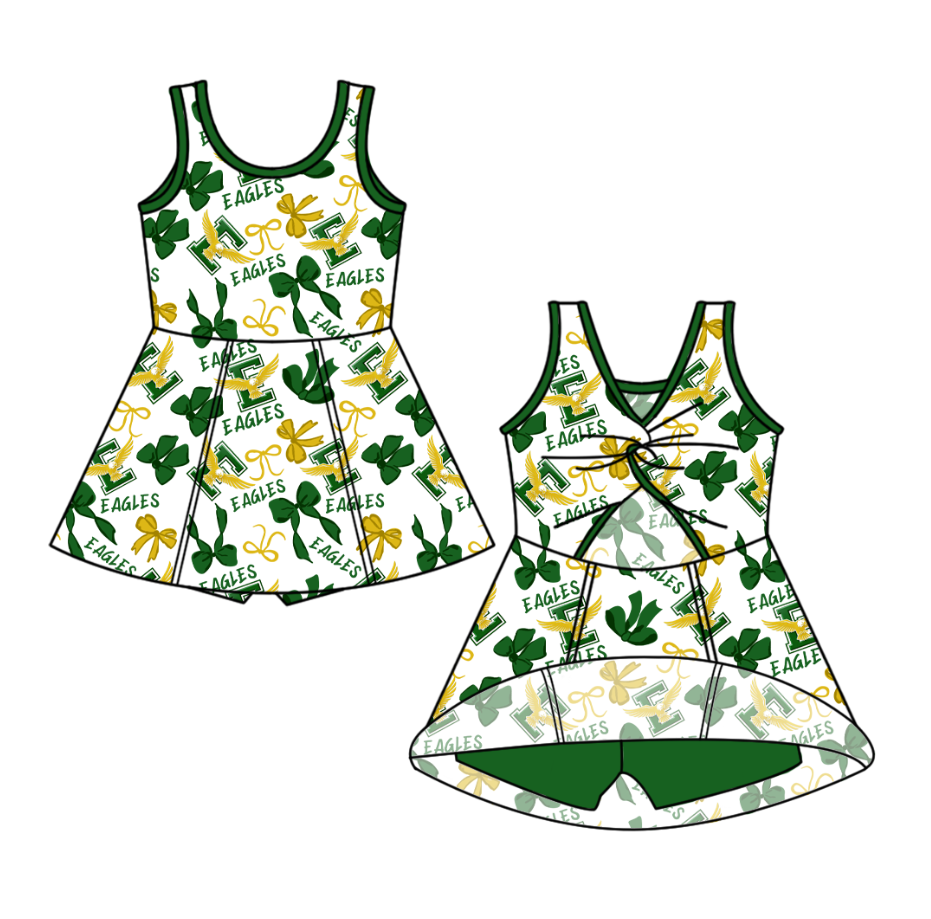 Custom moq 5 mix size milk silk summer teams Baby Girls Bow Sleeveless Yoga Active Knee-Length Dresses