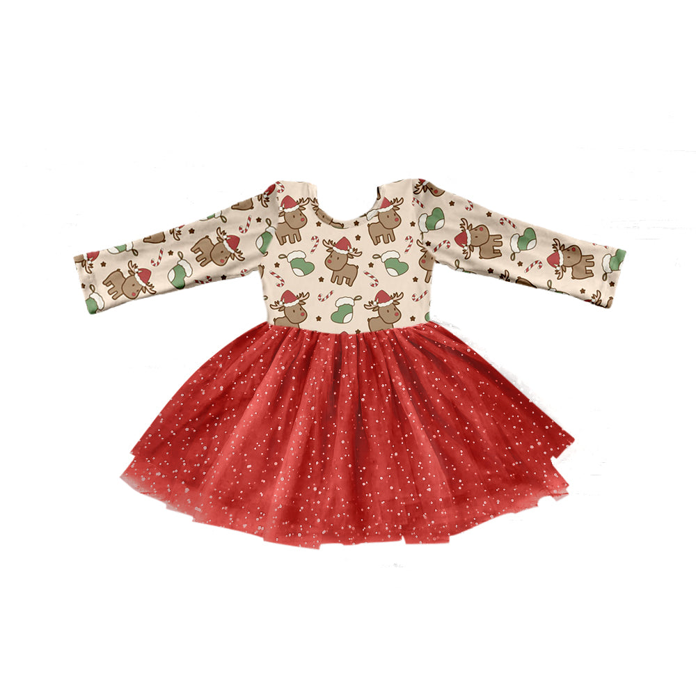 7.25 custom each style moq 5eta 4-6week Christmas baby girls clothes red long sleeve dress