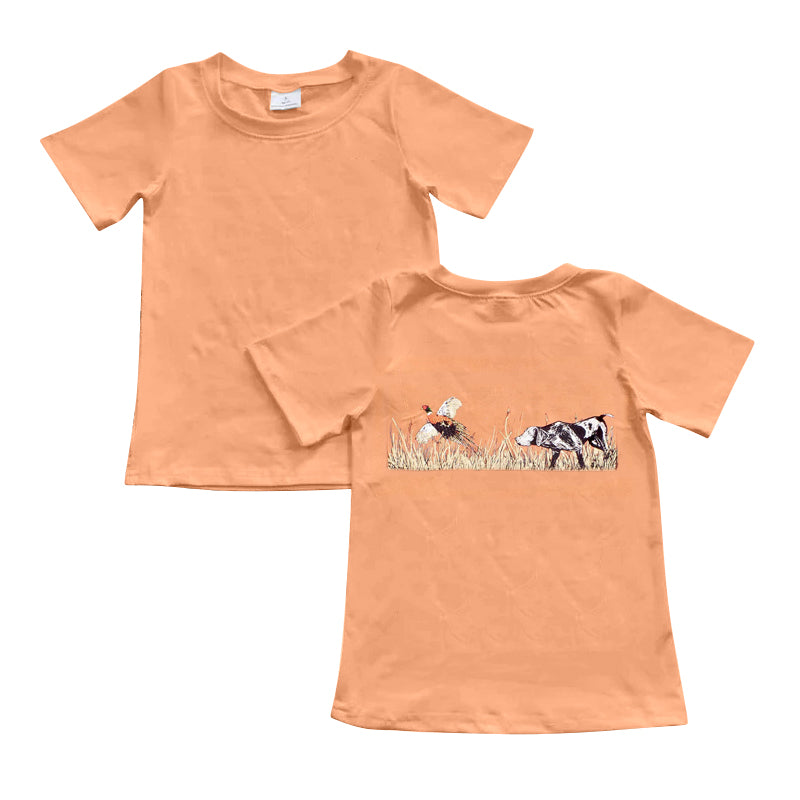 9.20 custom each style moq 5 eta 4-6week baby boys clothes orange short sleeve top