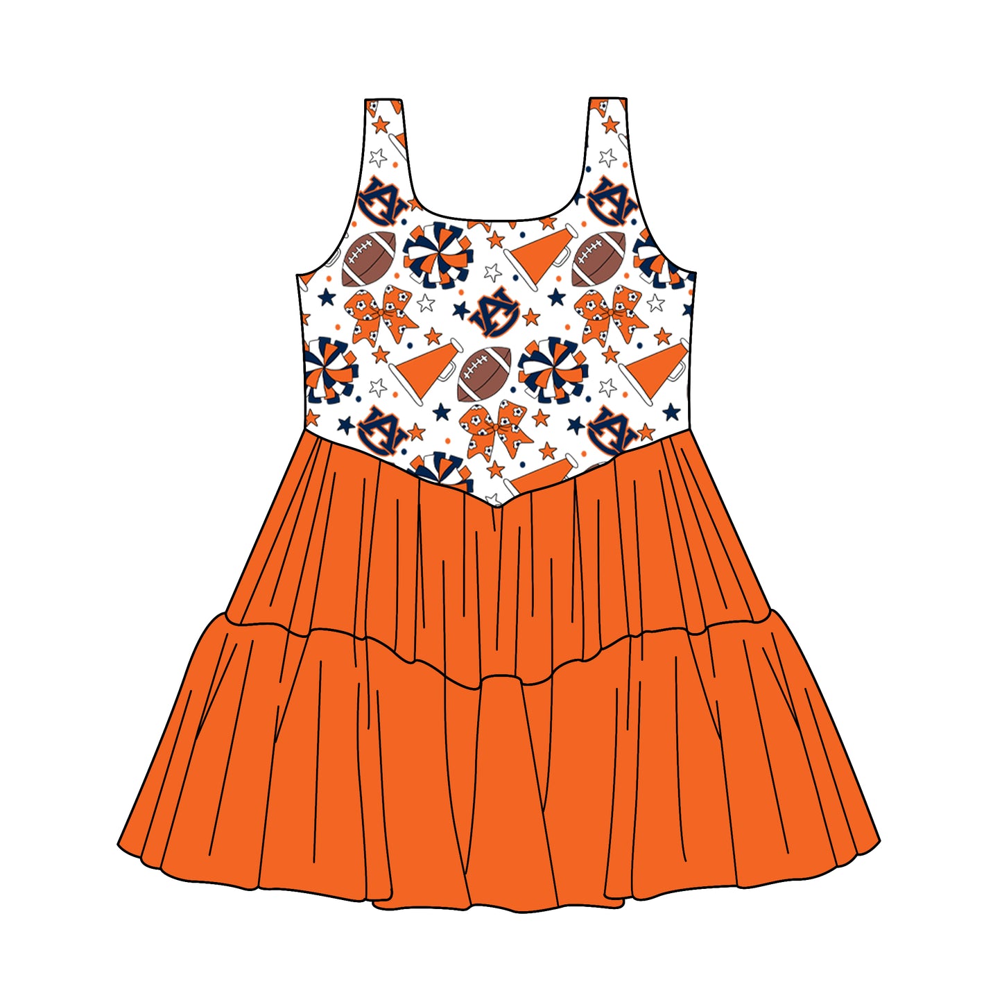 Custom moq 5 mix size milk silk summer teams Baby Girls Orange Sleeveless Knee-Length Dress Cute Clothing for Little Girls