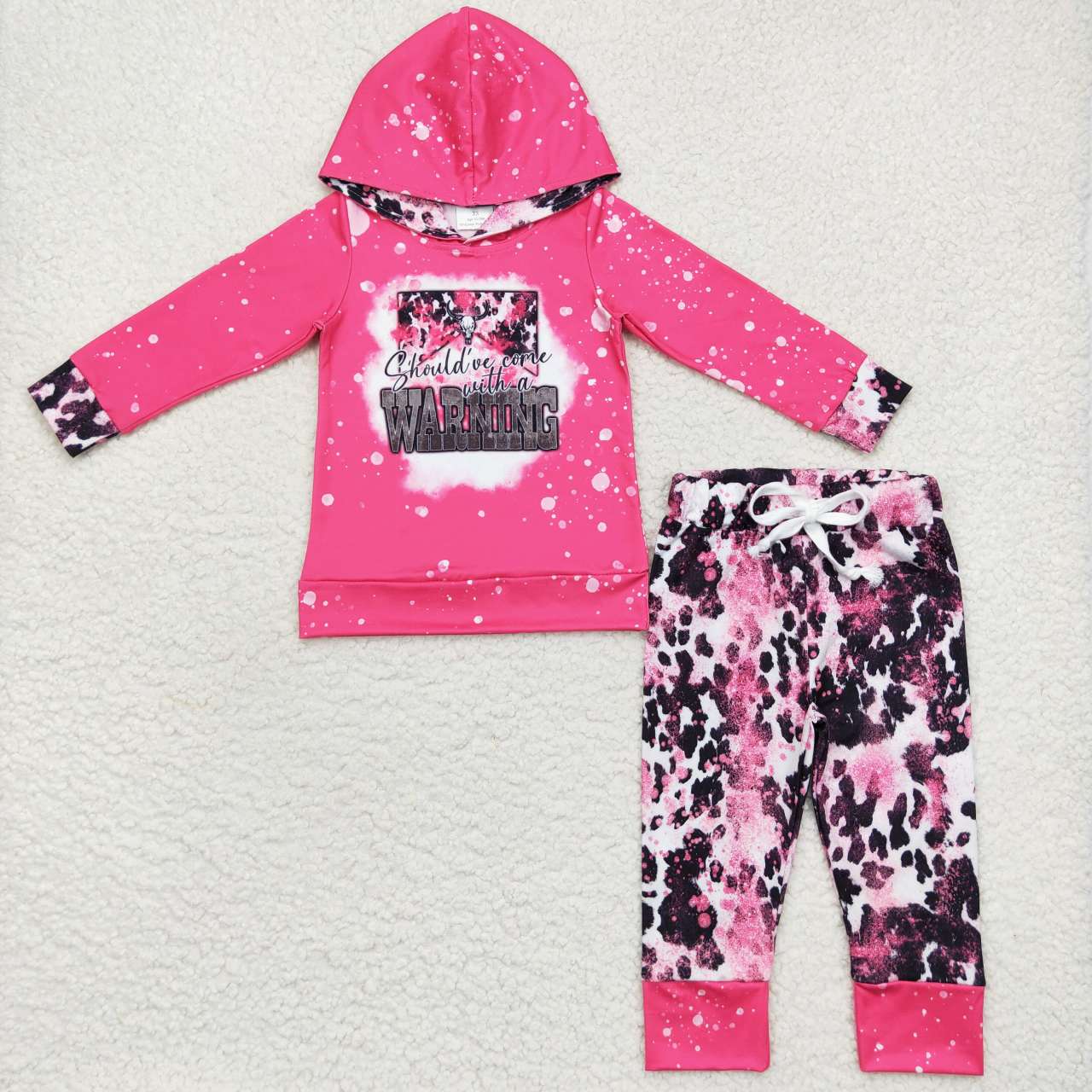 GLP0797 warningalpine bull rose red hooded long-sleeved trousers suit
