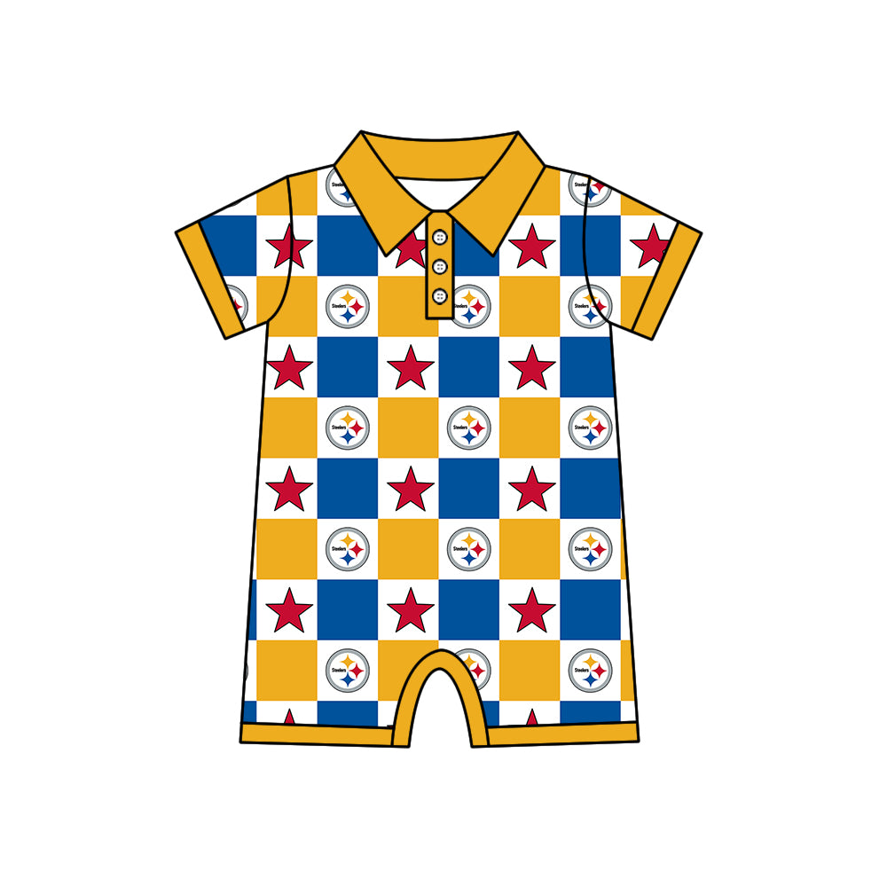 Custom moq 5 mix size milk silk summer teams Checked Baby Girl Yellow Sleeveless Top Skirt Short Set Dress And Shorts Yoga Outfit Boy's Top Shorts Set Romper