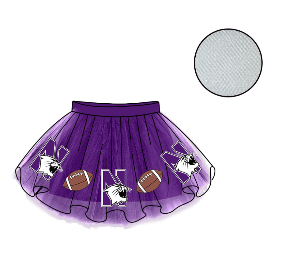 Custom moq 5 mix size milk silk summer teams Baby Girl's Purple Mesh Skirt Summer Team Outfit