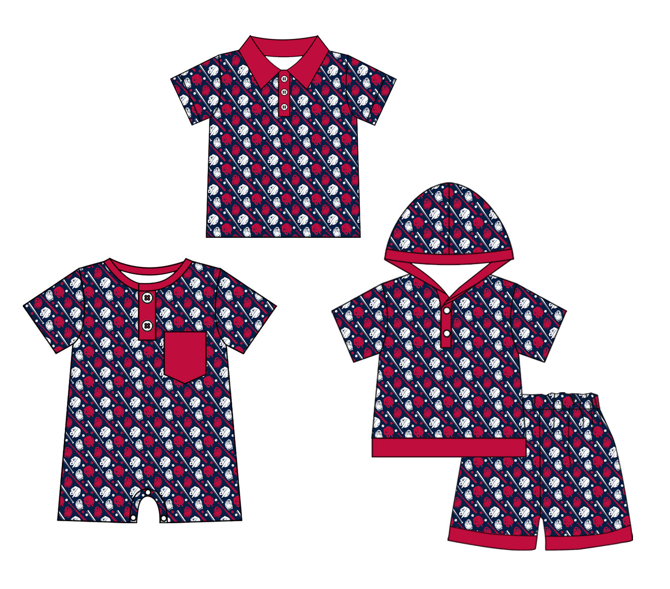 12.3 custom each style moq 5eta 4-6week Sibling Sister baseball baby boy short sleeve shorts sets and boy romper and top match design